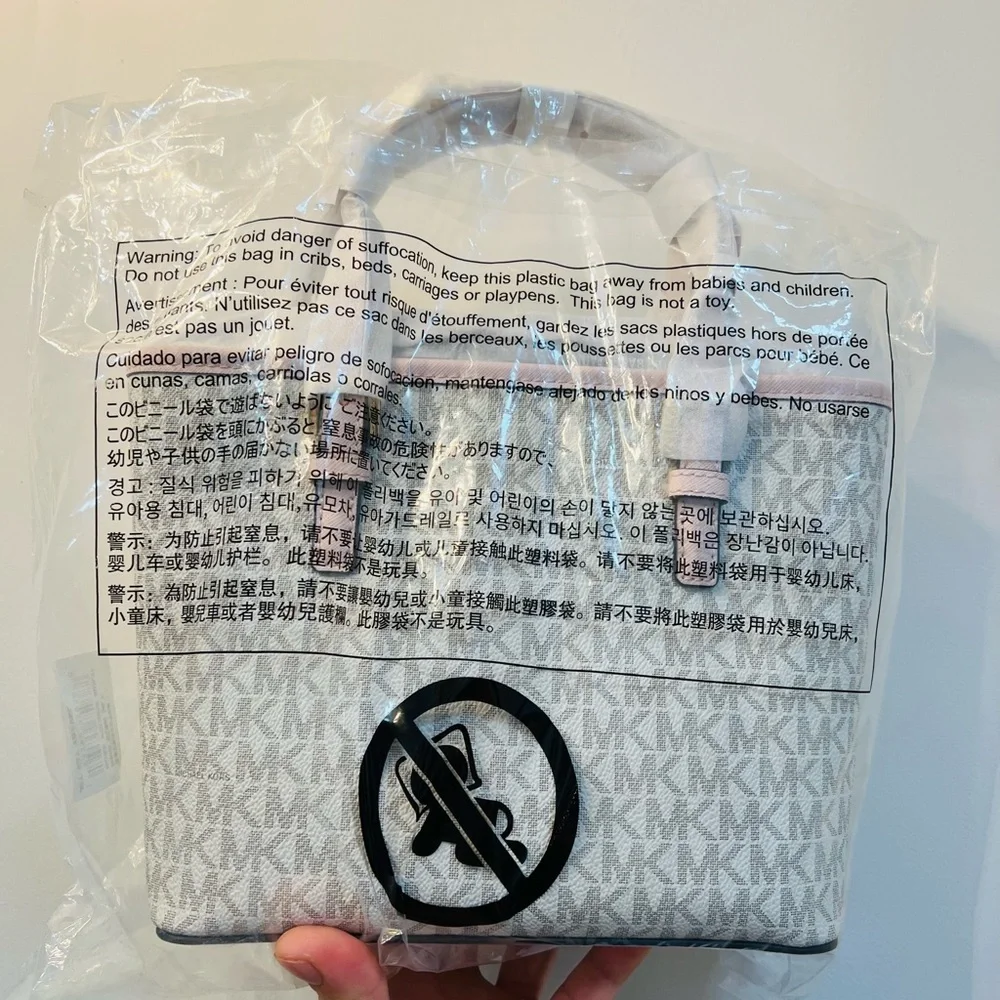 NEW - Michael Kors Gray and Pink Tote Bag - Picture 3 of 3